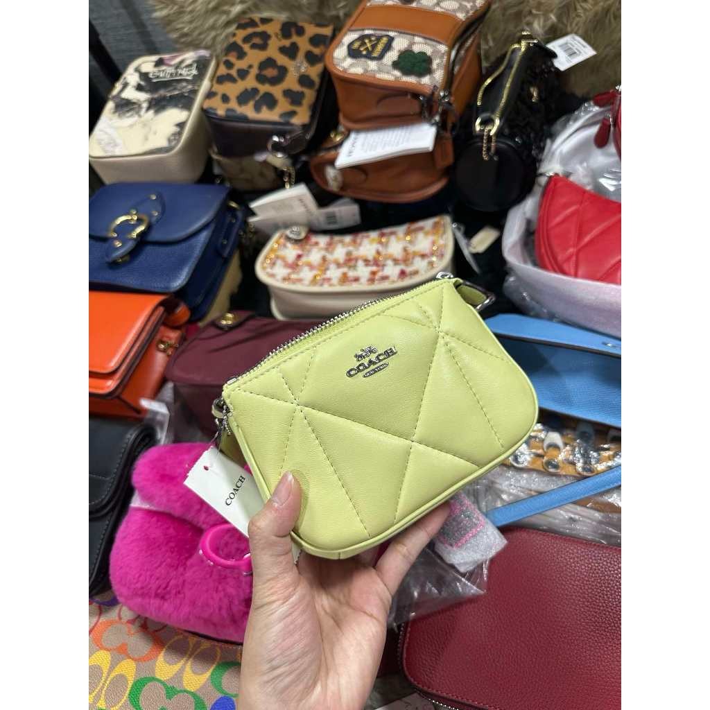 ORIG & IMPORTED CCH Nolita 15 With Puffy Diamond Quilting Mini Bag Lime Green