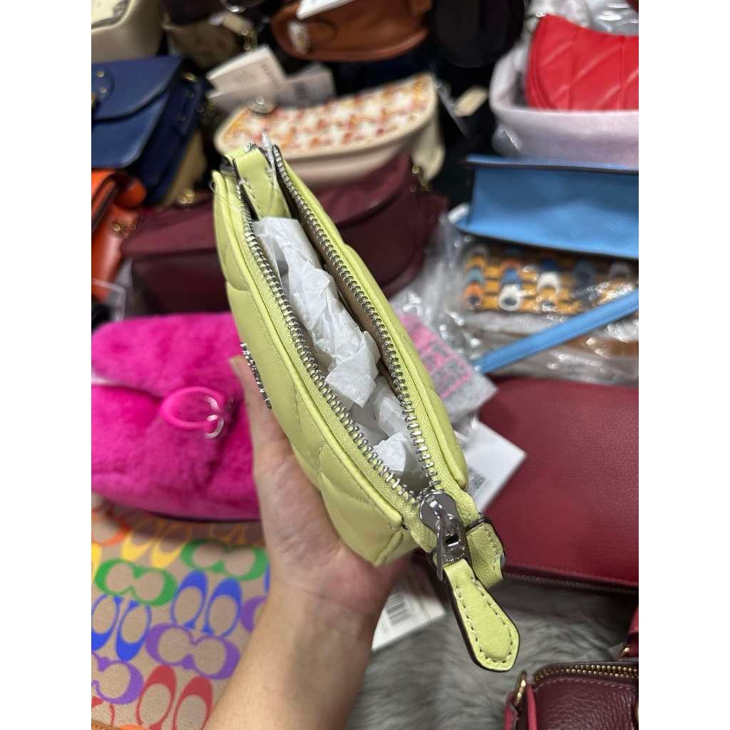 ORIG & IMPORTED CCH Nolita 15 With Puffy Diamond Quilting Mini Bag Lime Green