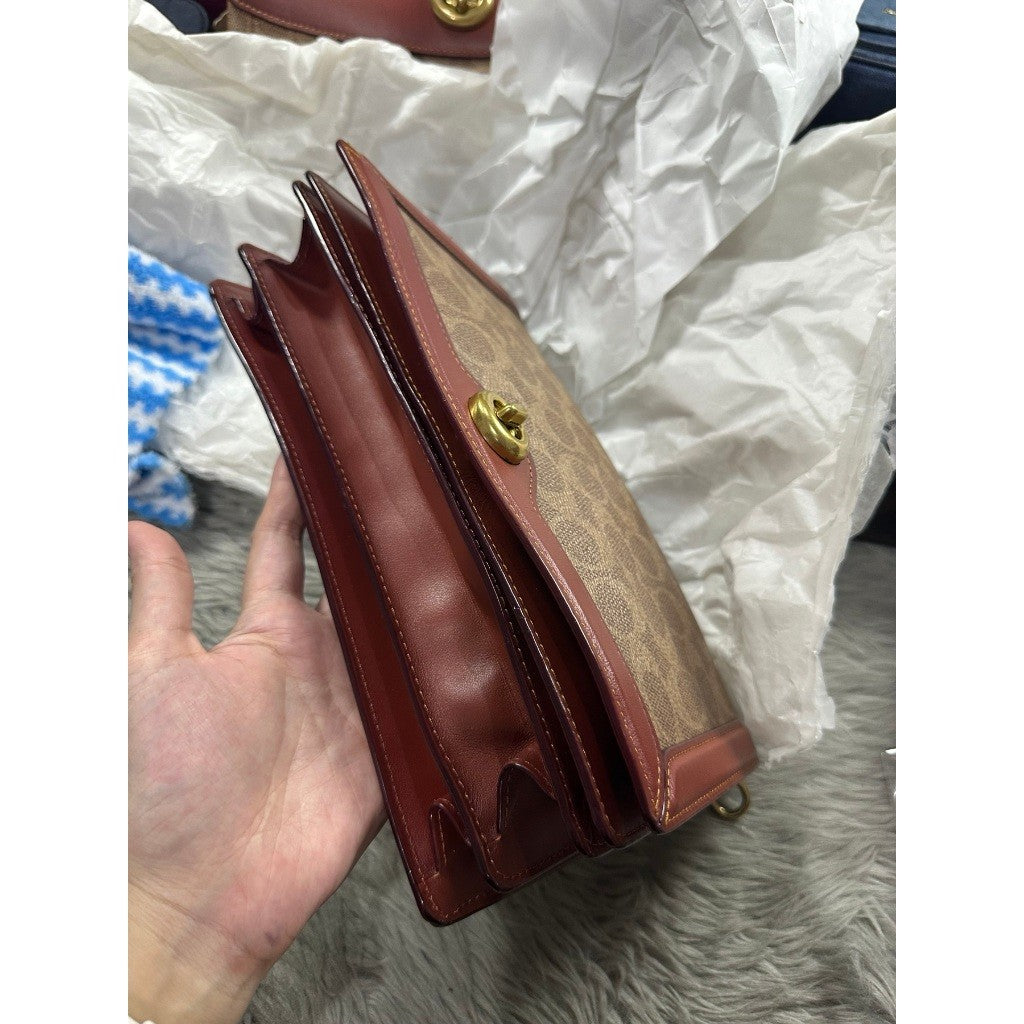 ORIG PRELOVED CCH Retail Riley Slim Crossbody Bag Clutch Khaki Brown