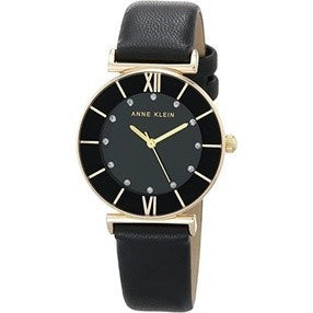 AUTHENTIC AK Klein Women's Japanese Quartz Dress Watch with Faux Leather Strap, 3746GPBK