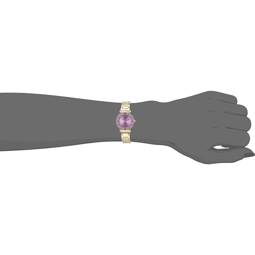 ORIG & IMPORTED AK Klein Glitter Accented Bracelet Watch Purple Dial AK/3782LVGB