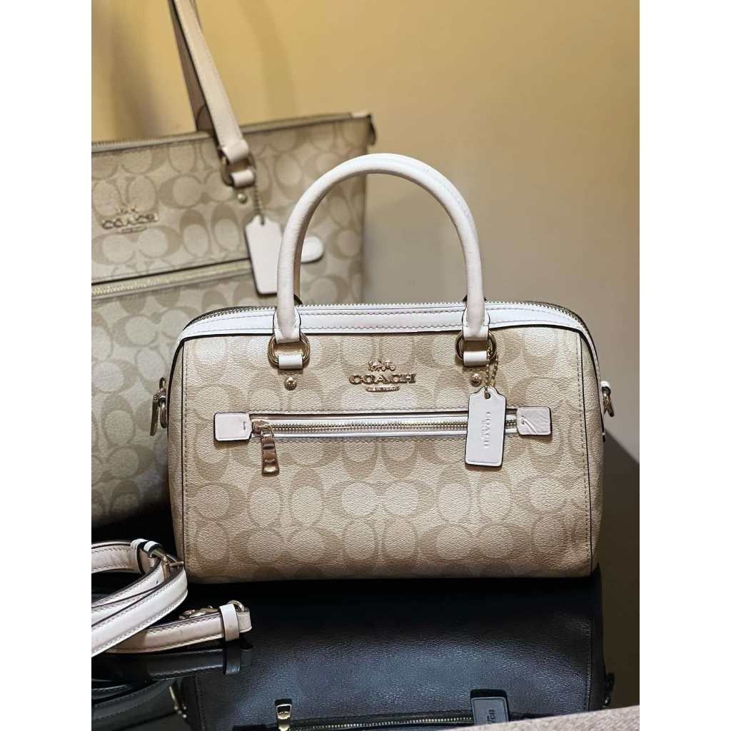Orig PRELOVED  CCH Rowan Satchel Bag In Signature Canvas Light Khaki