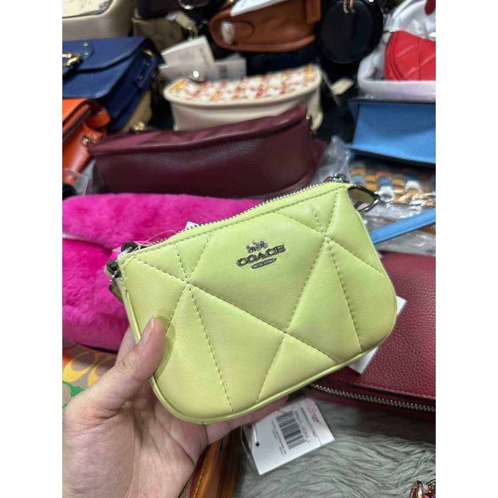 ORIG & IMPORTED CCH Nolita 15 With Puffy Diamond Quilting Mini Bag Lime Green