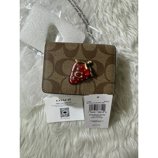 ORIG & IMPORTED CCH Mini Wallet On A Chain In Signature Canvas With Strawberry Red Bag