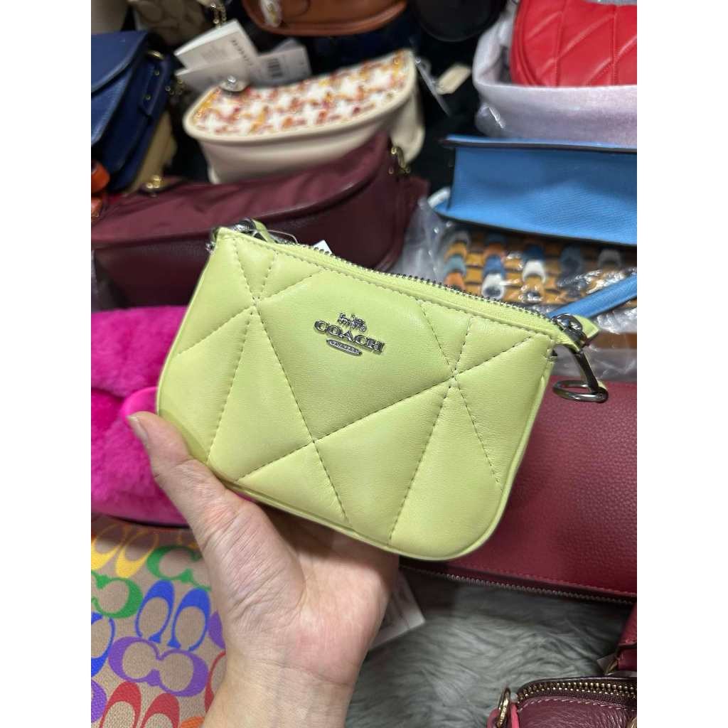 ORIG & IMPORTED CCH Nolita 15 With Puffy Diamond Quilting Mini Bag Lime Green