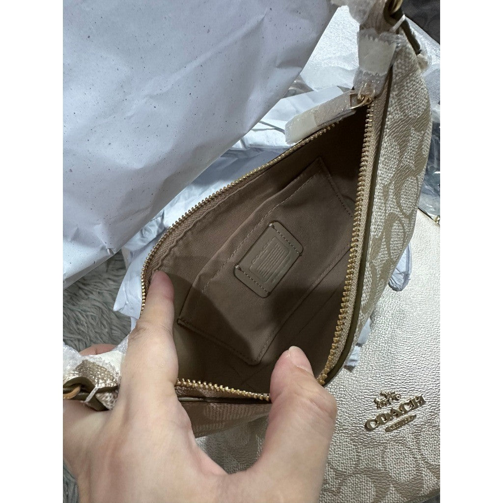 ORIG & IMPORTED CCH Payton Hobo Bag In Signature Canvas in GOLD/CHAMPAGNE MULTI