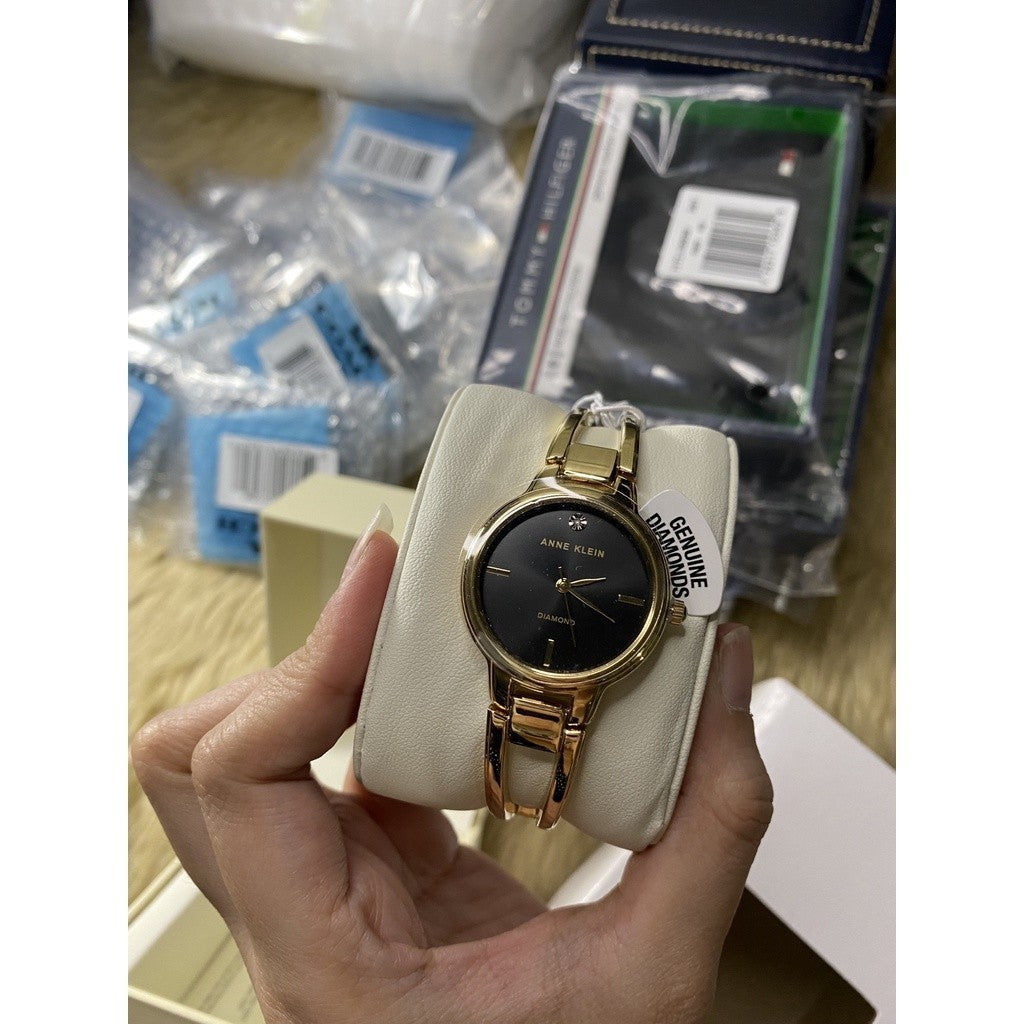 AUTHENTIC AK Klein Japanese Quartz Dress Watch with Metal Strap, Gold AK/2626BKGB