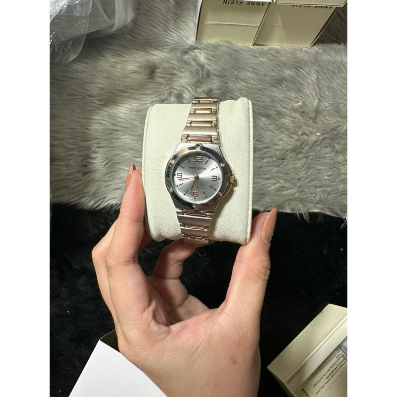 ORIG & IMPORTED AK Klein Women's Bracelet Watch Silver/Rose Gold 10/8655SVRT