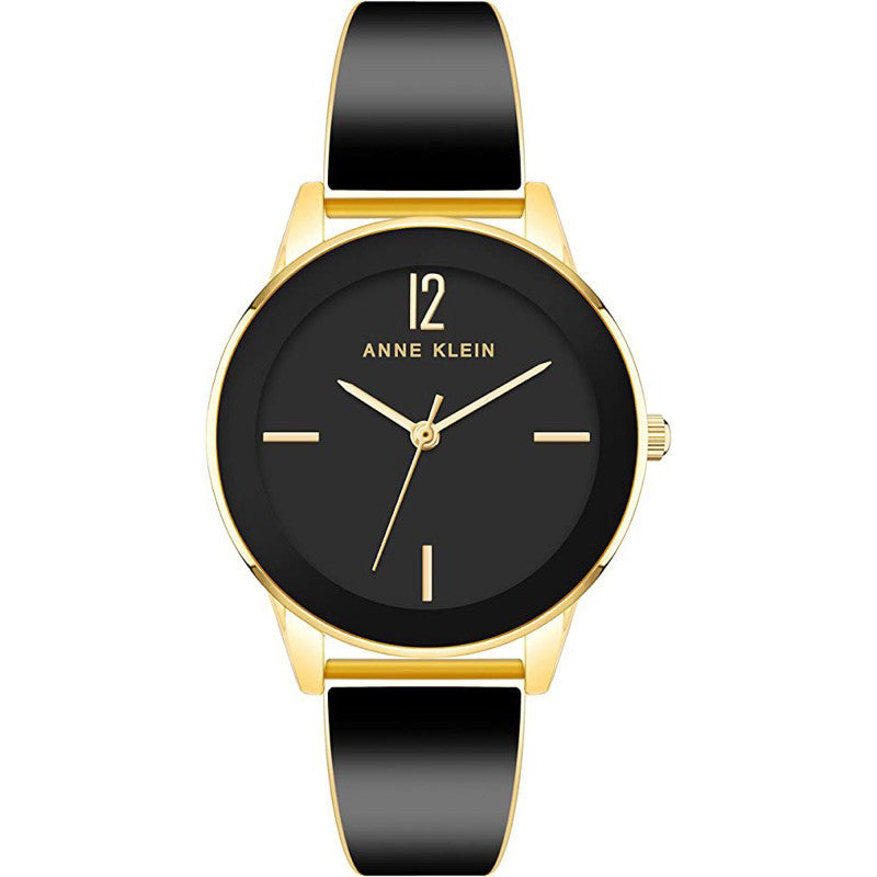 AUTHENTIC AK Klein Women's Bangle Watch Black/Gold AK/3930BKGB