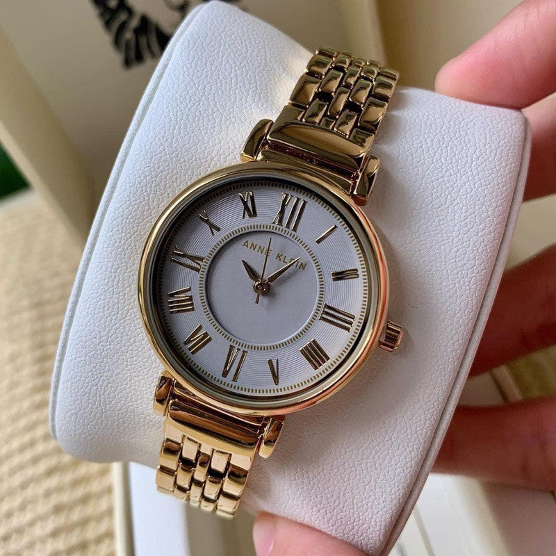 AUTHENTIC AK Klein Women's AK/2158GYGB Gold-Tone Bracelet Watch
