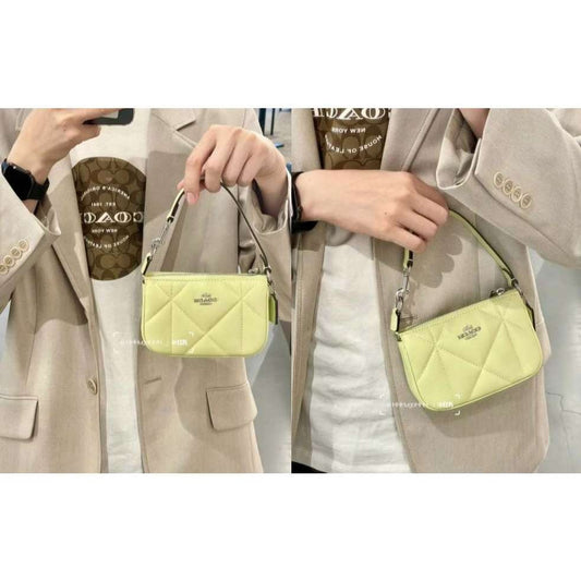 ORIG & IMPORTED CCH Nolita 15 With Puffy Diamond Quilting Mini Bag Lime Green