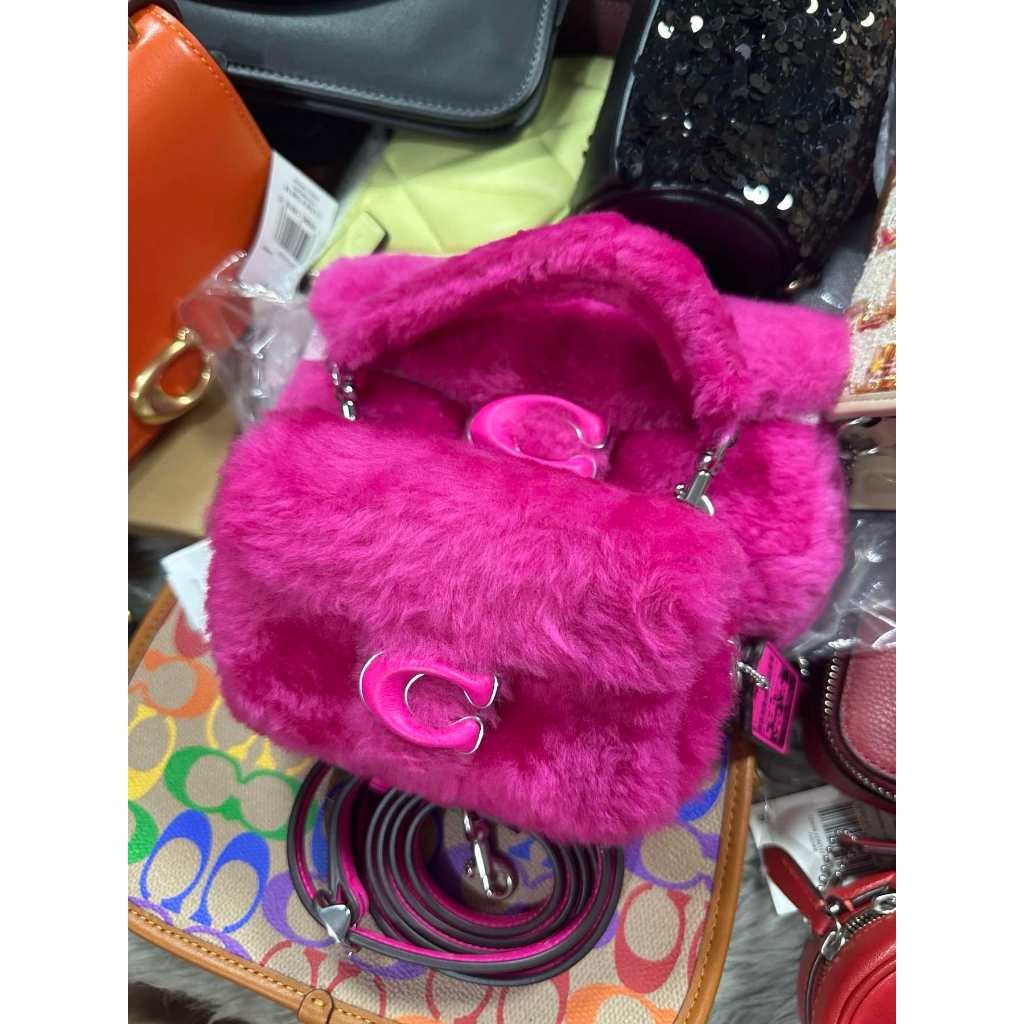 ORIG & IMPORTED CCH Pink Retail The Lil Nas Tabby 12 In Shearling Fur Mini Bag