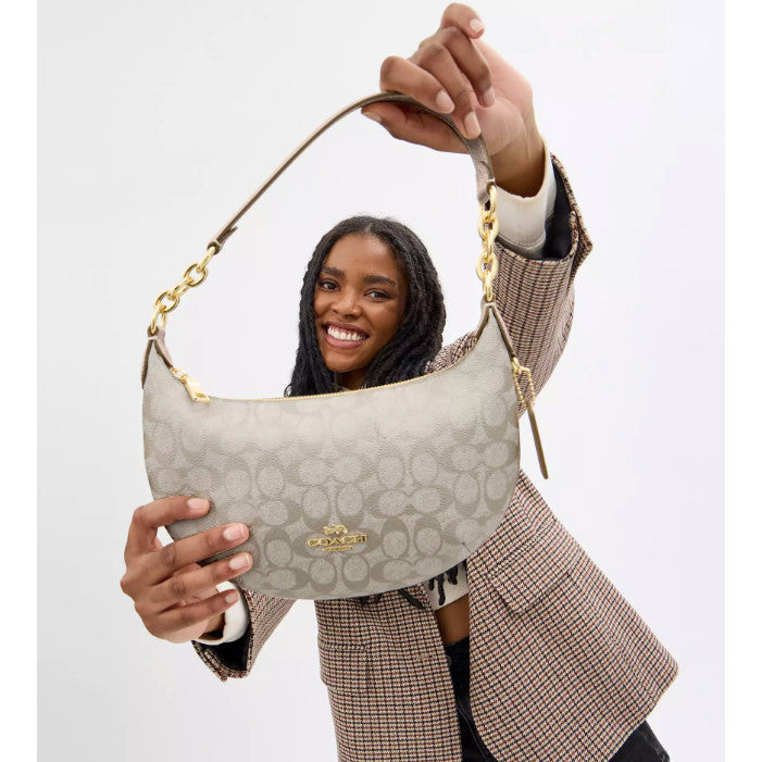 ORIG & IMPORTED CCH Payton Hobo Bag In Signature Canvas in GOLD/CHAMPAGNE MULTI