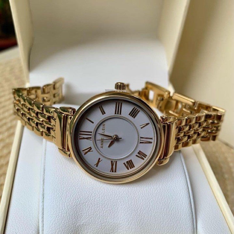 AUTHENTIC AK Klein Women's AK/2158GYGB Gold-Tone Bracelet Watch