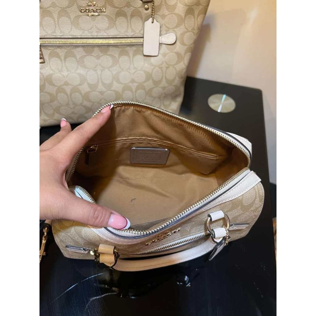 Orig PRELOVED  CCH Rowan Satchel Bag In Signature Canvas Light Khaki