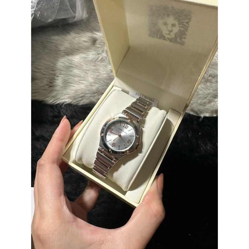 ORIG & IMPORTED AK Klein Women's Bracelet Watch Silver/Rose Gold 10/8655SVRT