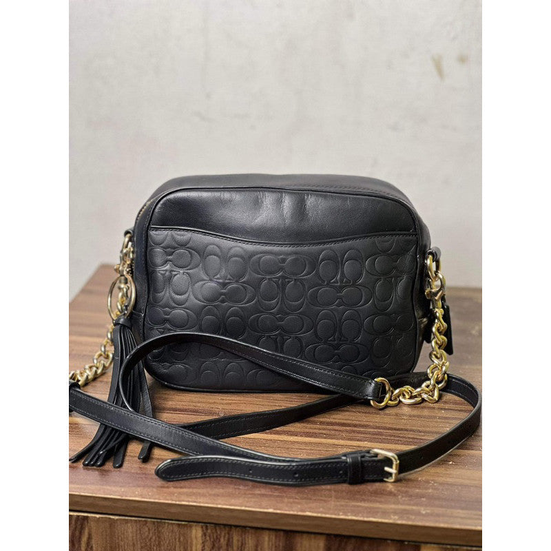 Orig PRELOVED CCH Signature Leather Camera Bag Black