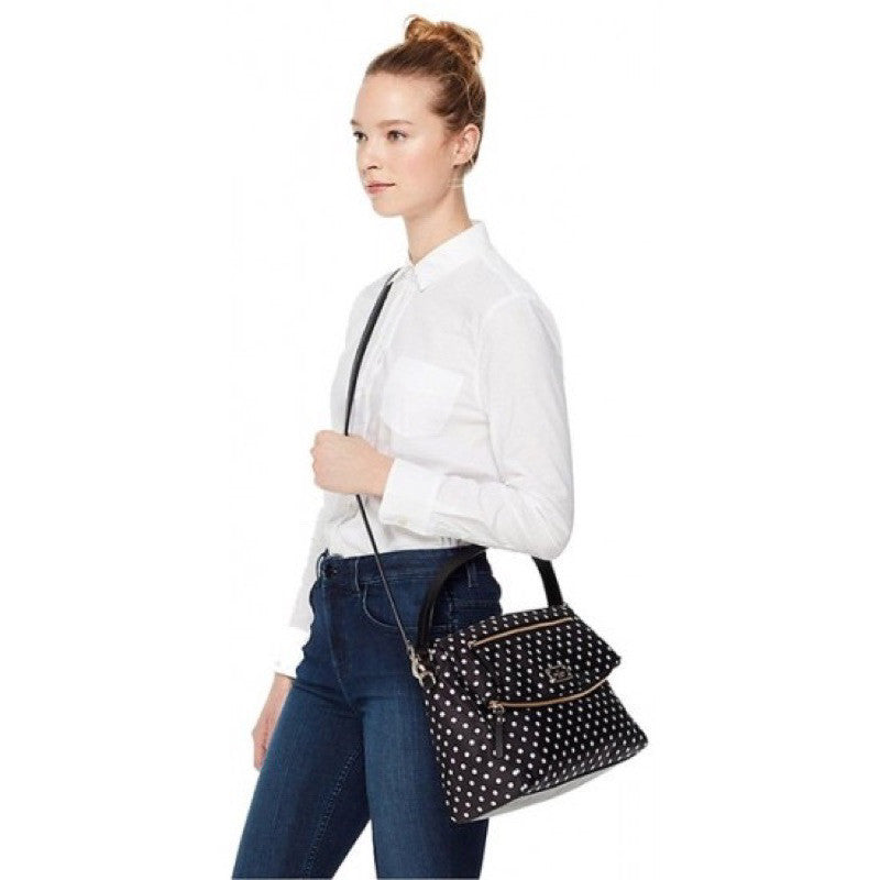 Orig PRELOVED KS Black & White Floral Miri Blake Avenue Nylon Bag