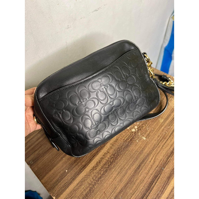 Orig PRELOVED CCH Signature Leather Camera Bag Black