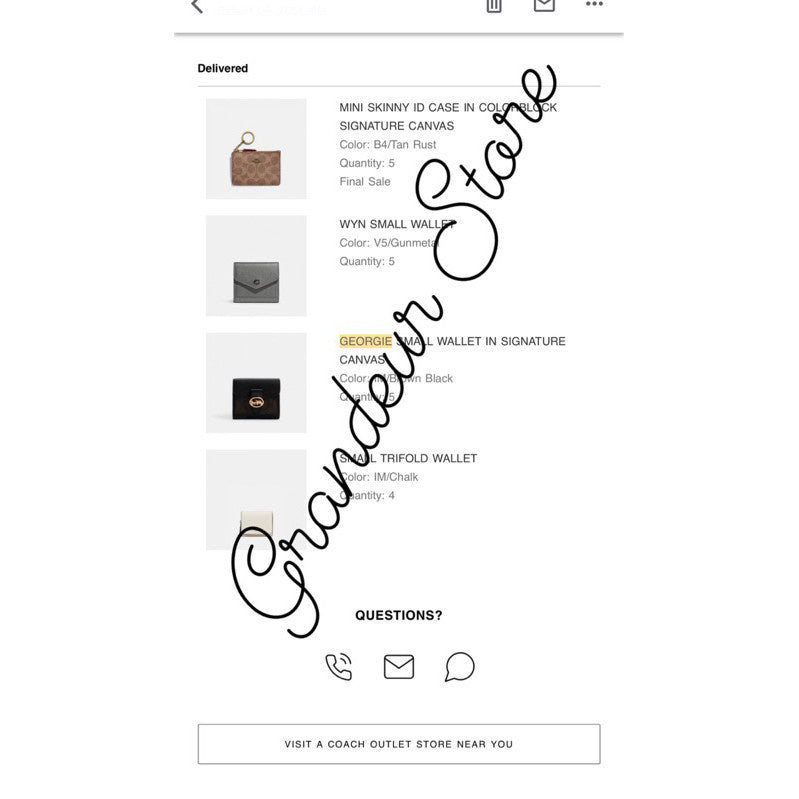 ORIG & IMPORTED C0@CH Georgie Small Wallet In Blocked Signature Canvas