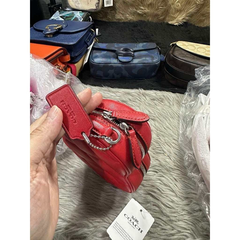 ORIG & IMPORTED CCH Retail Heart Pillow Quilted Crossbody Mini Red Bag