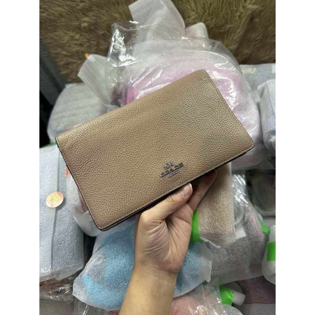ORIG & IMPORTED CCH Anna Foldover Crossbody Clutch Slim Bag Taupe