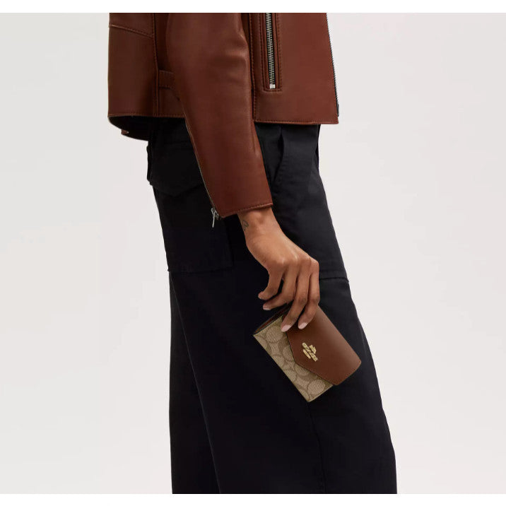 ORIG & IMPORTED CCH Mini Envelope Wallet With Strap Small Sling Black Brown Light Khaki