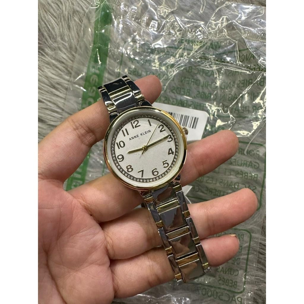 ORIG & IMPORTED AK Klein Women's Glitter Accented Bracelet Watch AK/3779SVTT