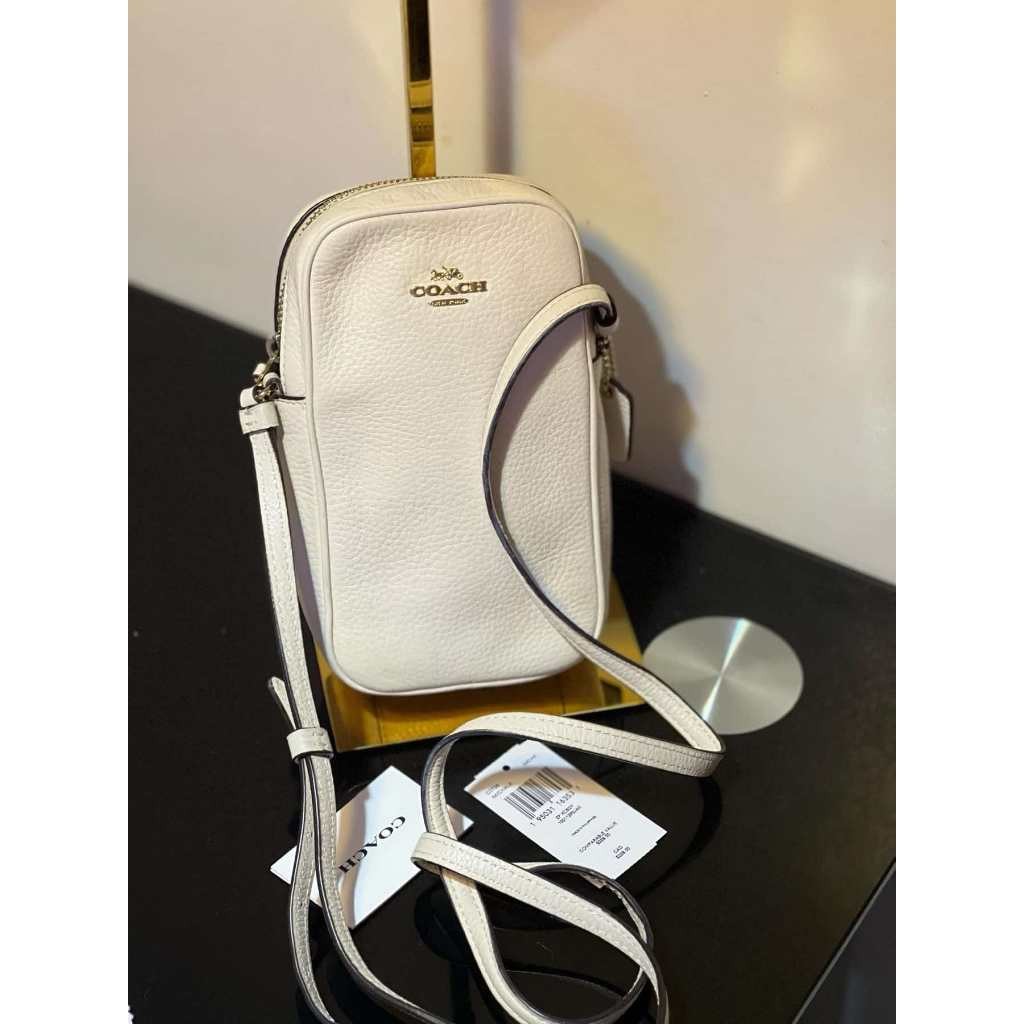 ORIG Preloved CCH North/South Zip Crossbody Phone Bag White
