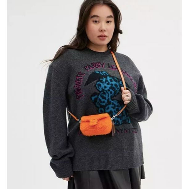 ORIG & IMPORTED CCH Orange Retail The Lil Nas Tabby 12 In Shearling Fur Mini Bag