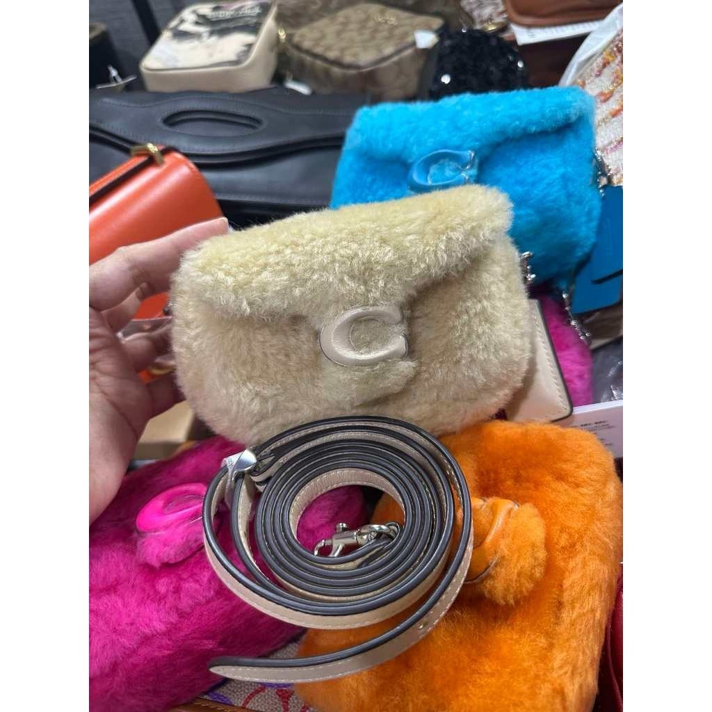 ORIG & IMPORTED CCH Retail Tabby 12 In Shearling Cream White Mini Bag