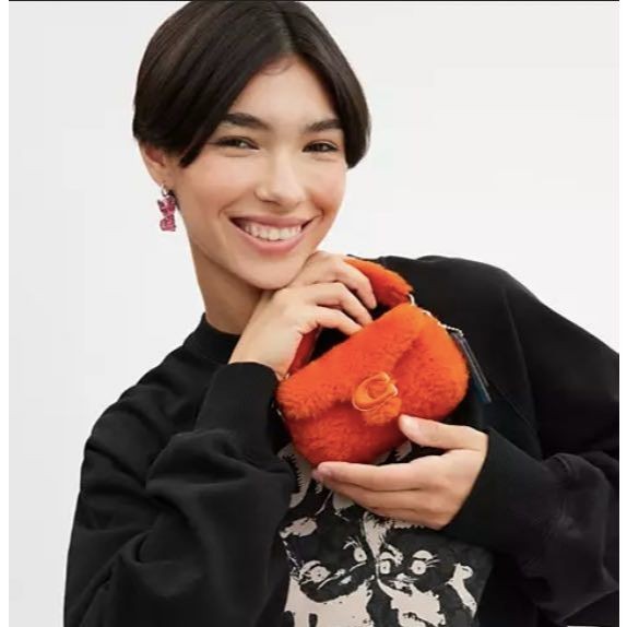 ORIG & IMPORTED CCH Orange Retail The Lil Nas Tabby 12 In Shearling Fur Mini Bag