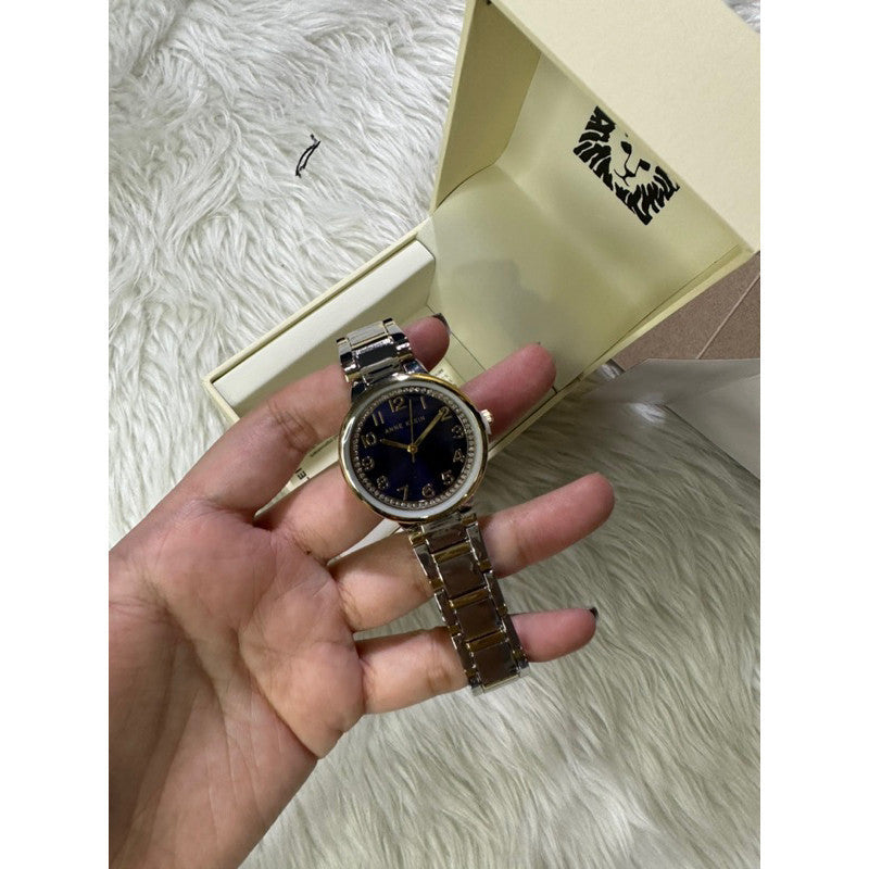 ORIG & IMPORTED AK Klein Women's Glitter Accented Bracelet Watch AK/3779NVTT
