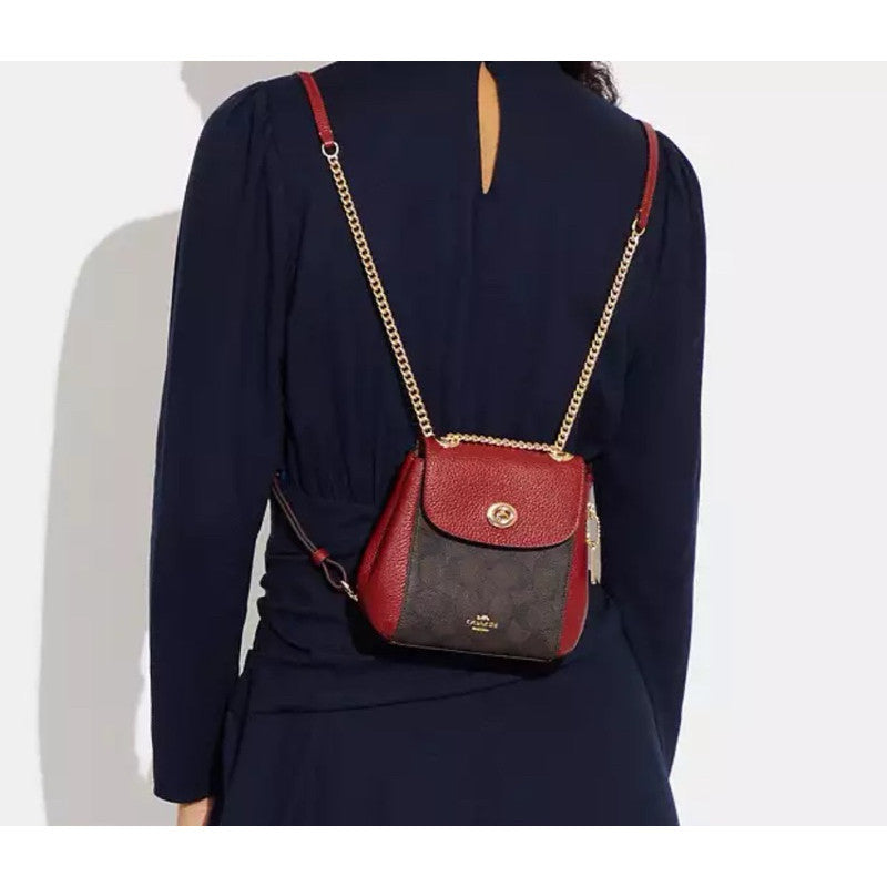 ORIG & IMPORTED CCH Mini Convertible Backpack Red Leather Bag