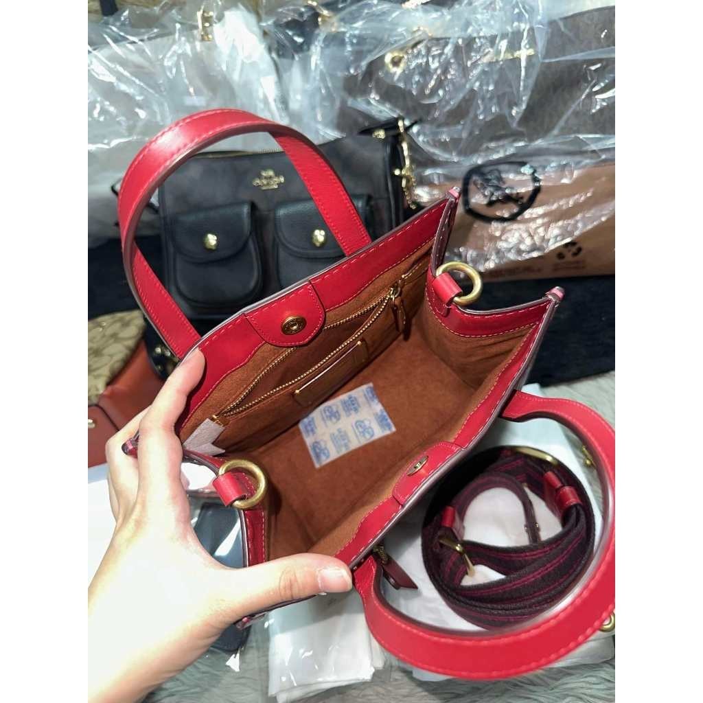 ORIG & IMPORTED Preloved CCH Retail Field Tote 22 With Heart Print Brown Bag