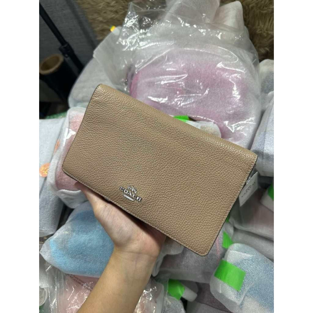ORIG & IMPORTED CCH Anna Foldover Crossbody Clutch Slim Bag Taupe