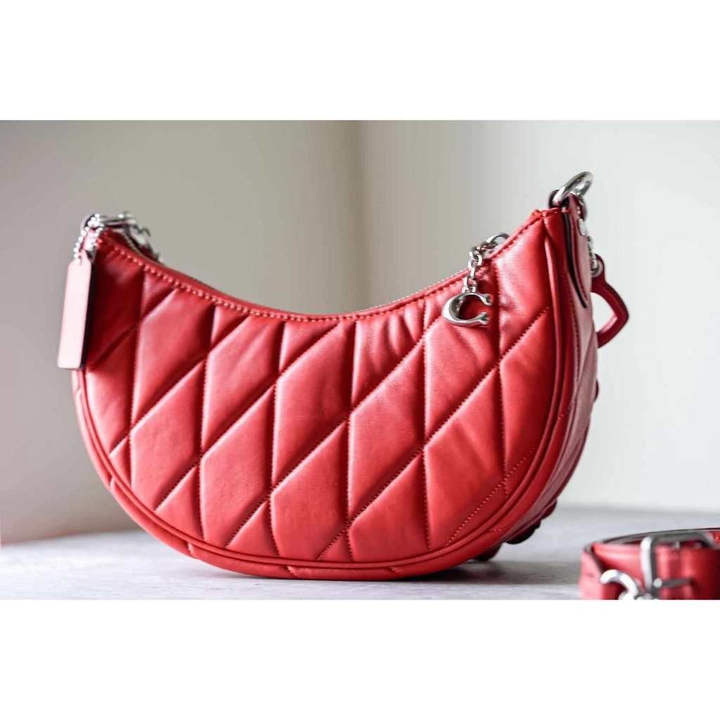 ORIG & IMPORTED CCH Retail Mira Shoulder Bag With Pillow Quilting And Heart Strap Red Bag