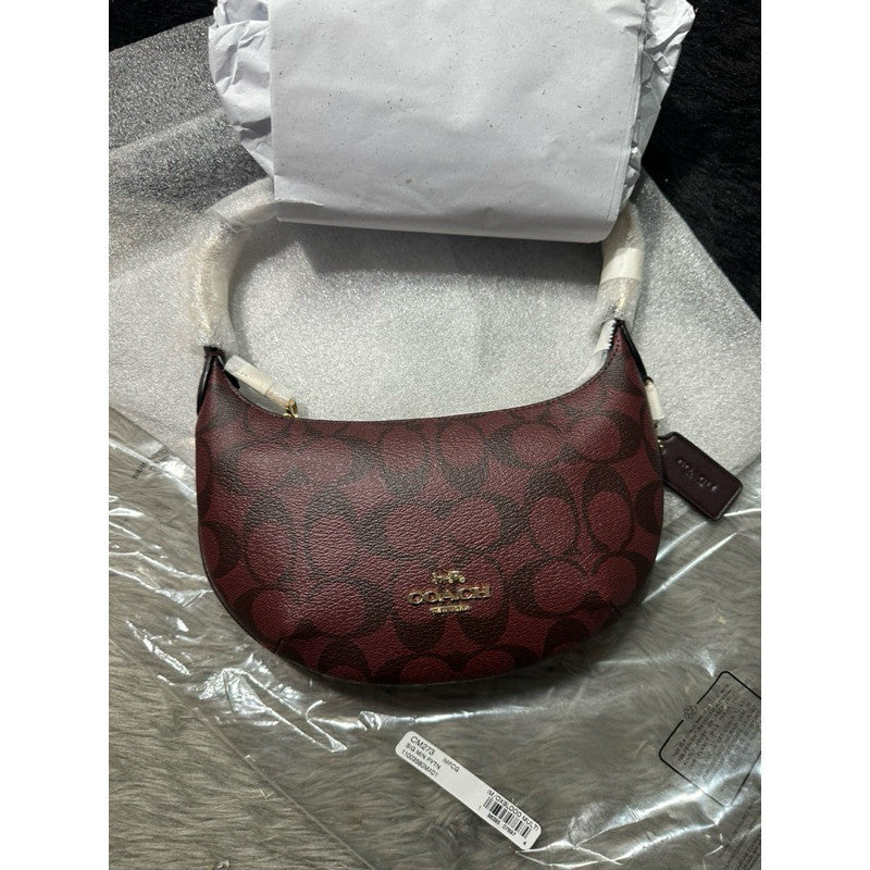 ORIG & IMPORTED CCH Mini Payton In Signature Canvas Maroon Brown Hobo Shoulder KiliKili Bag