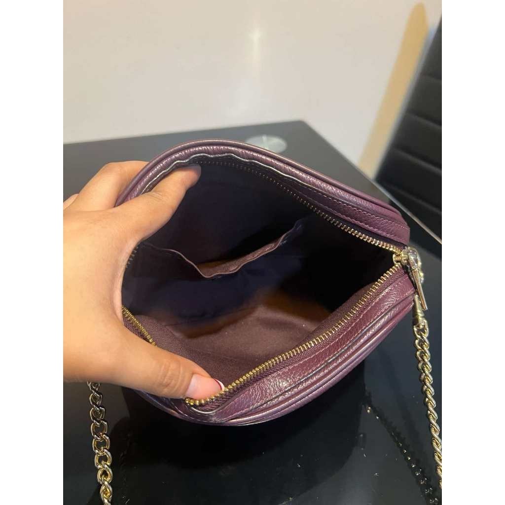 ORIG & IMPORTED Preloved CCH Isla Chain Small Crossbody Maroon Plum Bag
