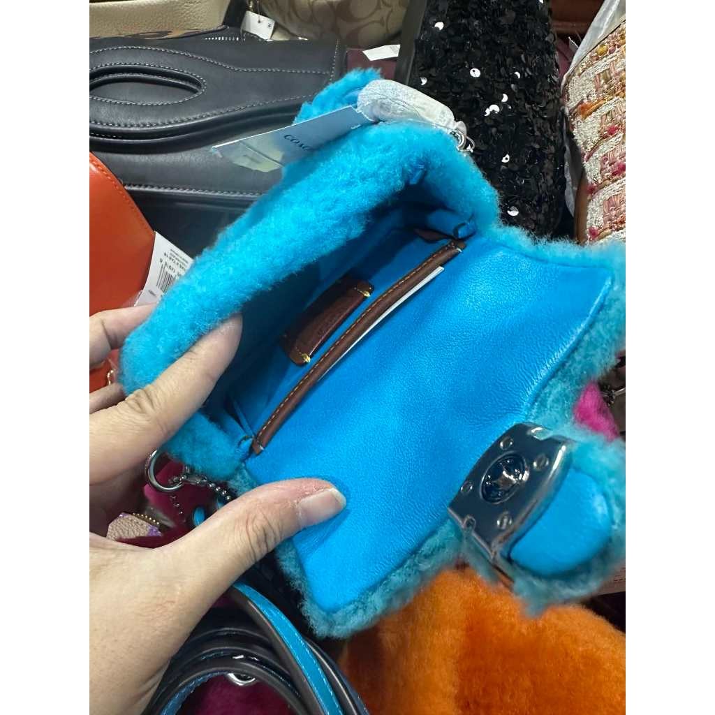 ORIG & IMPORTED CCH Blue Retail The Lil Nas Tabby 12 In Shearling Fur Mini Bag