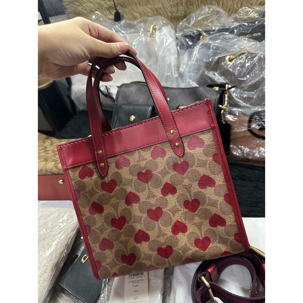 ORIG & IMPORTED Preloved CCH Retail Field Tote 22 With Heart Print Brown Bag