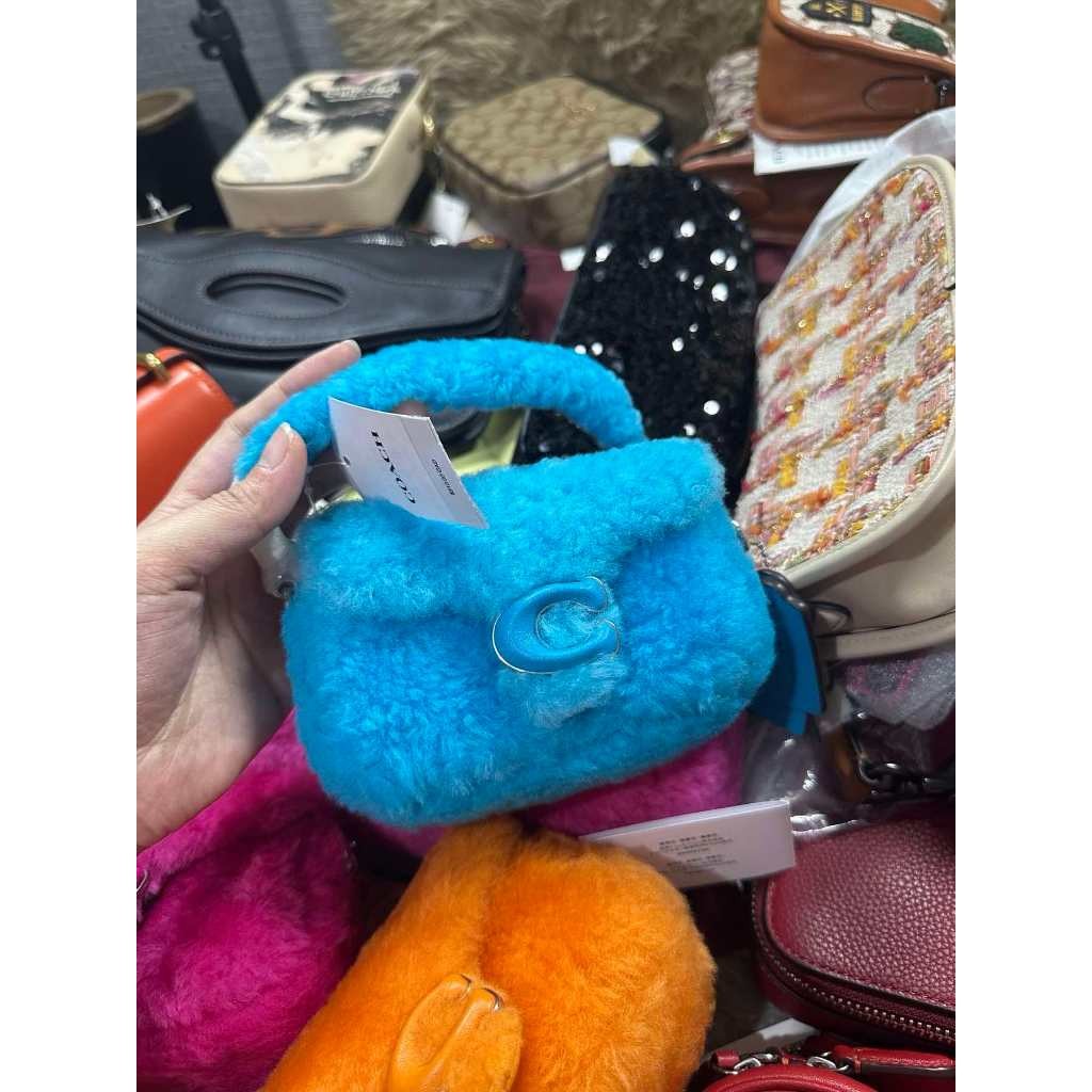 ORIG & IMPORTED CCH Blue Retail The Lil Nas Tabby 12 In Shearling Fur Mini Bag