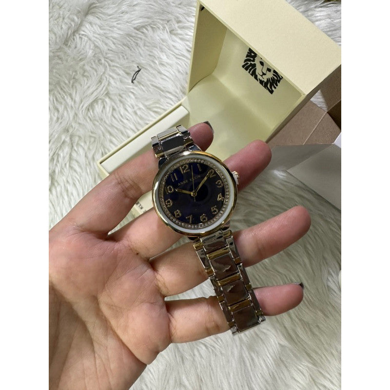 ORIG & IMPORTED AK Klein Women's Glitter Accented Bracelet Watch AK/3779NVTT