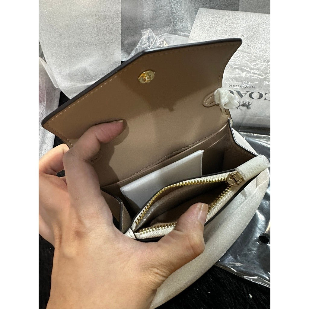 ORIG & IMPORTED CCH Mini Envelope Wallet With Strap Small Sling Black Brown Light Khaki