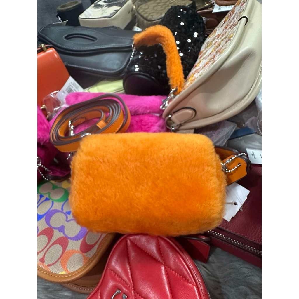 ORIG & IMPORTED CCH Orange Retail The Lil Nas Tabby 12 In Shearling Fur Mini Bag