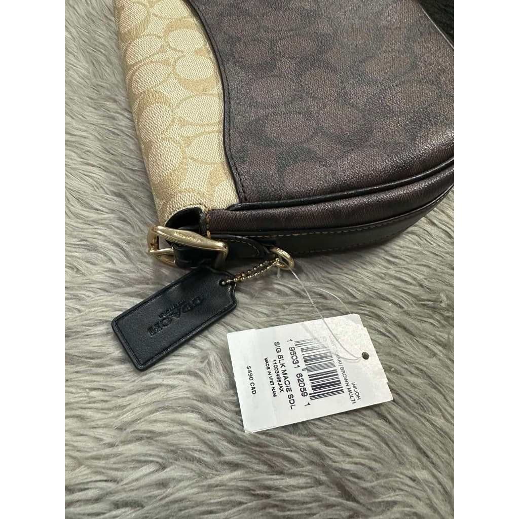 ORIG & IMPORTED CCH Macie Saddle Bag In Blocked Signature Canvas Khaki Brown