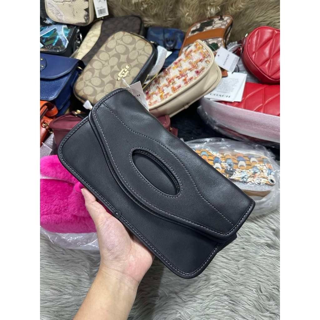 ORIG & IMPORTED CCH Retail Foldover Cut Out Clutch Crossbody Black Bag