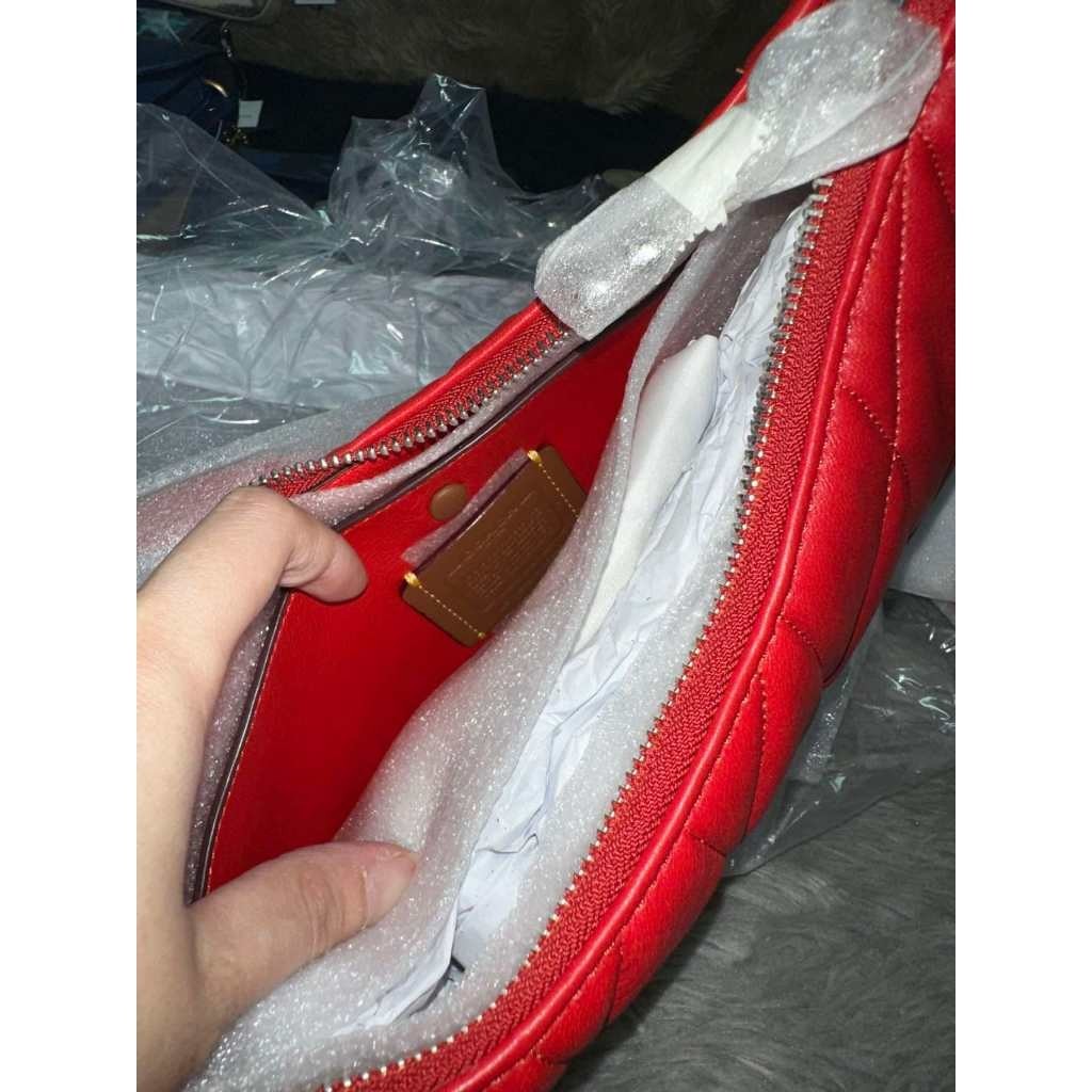 ORIG & IMPORTED CCH Retail Mira Shoulder Bag With Pillow Quilting And Heart Strap Red Bag