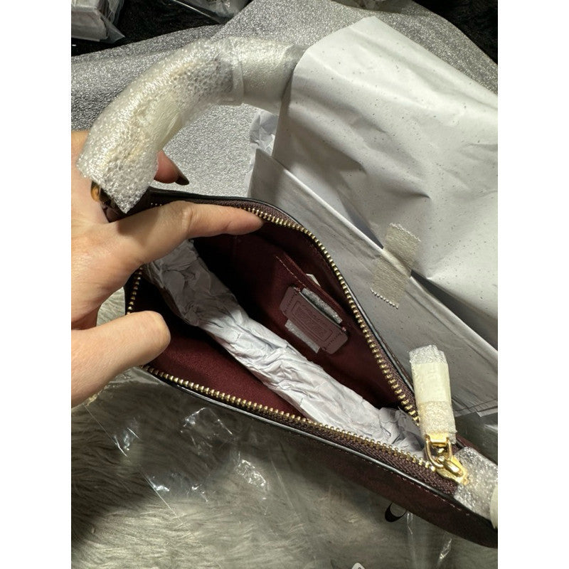 ORIG & IMPORTED CCH Mini Payton In Signature Canvas Maroon Brown Hobo Shoulder KiliKili Bag