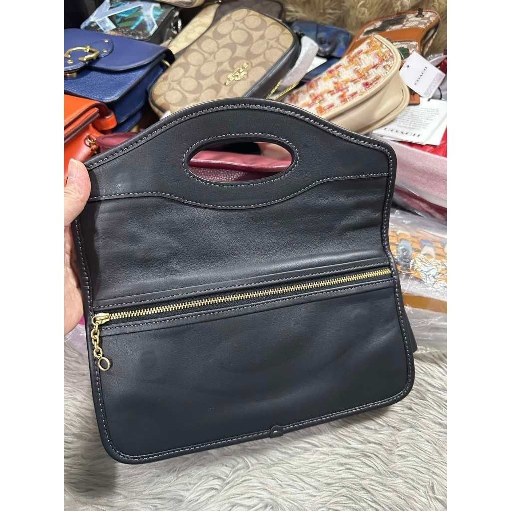 ORIG & IMPORTED CCH Retail Foldover Cut Out Clutch Crossbody Black Bag